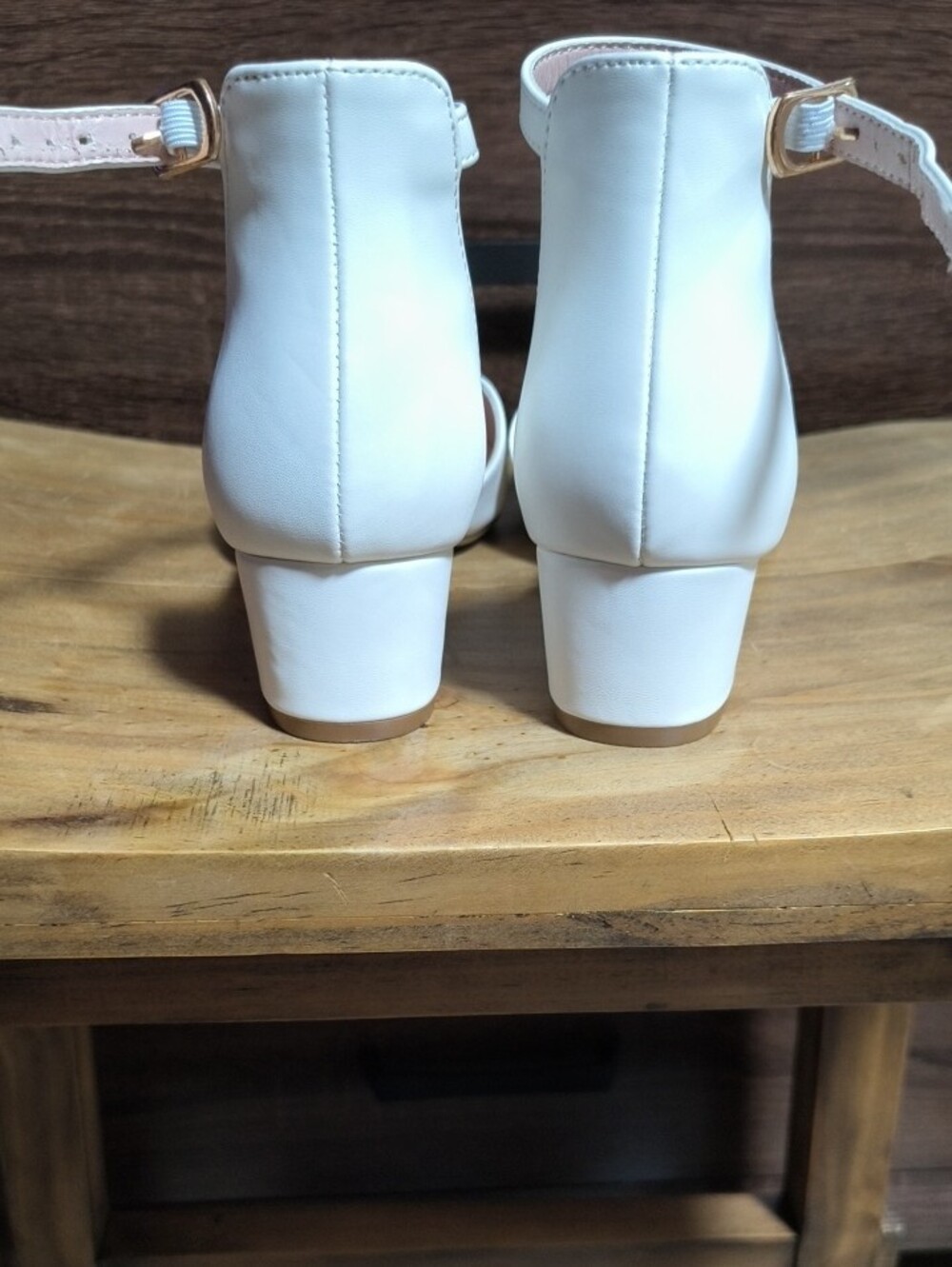 White Pointed-Toe Ankle-Strap Heels - Picture 3 of 5